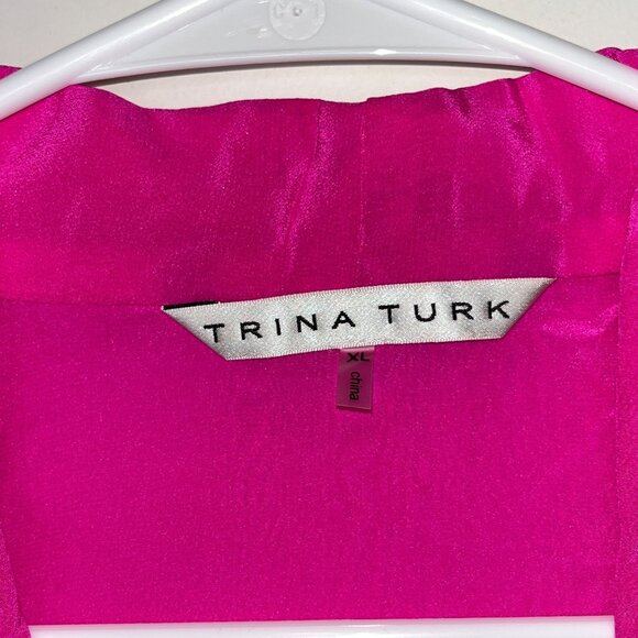 Trina Turk Womens XL Sleeveless Hot Pink Drape Vest TopBlouse - Picture 5 of 9